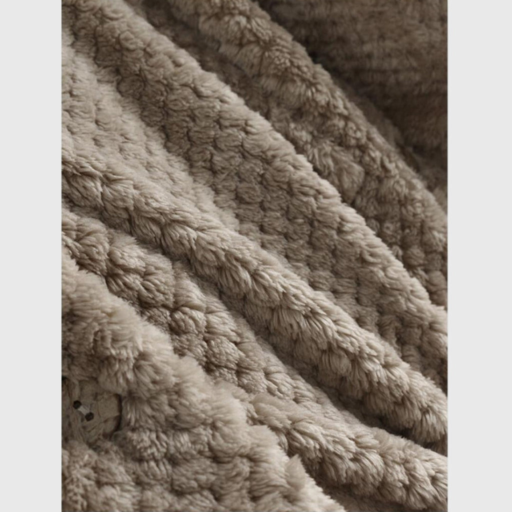Zoe | Classic Hooded Waffle-Knit Fleece Jacket