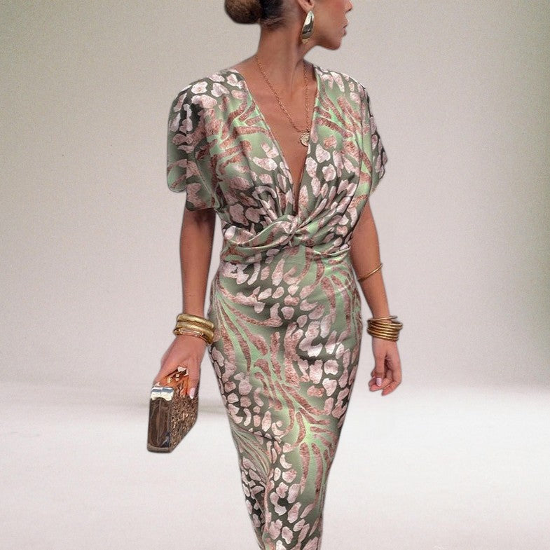 Zoe | Timeless Twist V-Neck Cocktail Maxi Dress
